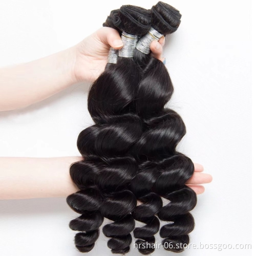 Wholesale Brazilian Human Hair Cuticle Aligned Virgin Hair Vendor Loose Wave 3 Bundles with Closure